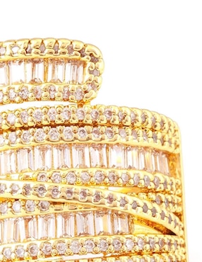 Anillo Yoiko Diva zirconia con acabado baño de oro 18 k