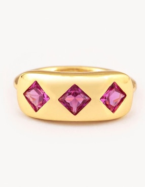 Anillo Yoiko Eloria Golden zirconia con acabado baño de oro