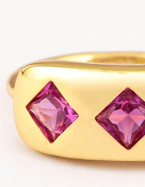 Anillo Yoiko Eloria Golden zirconia con acabado baño de oro