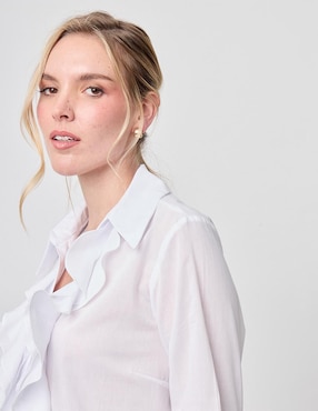 Blusa camisera Linea Pura manga larga para mujer