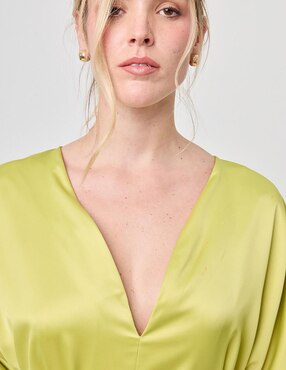 Vestido midi formal Linea Pura Paixao para mujer