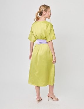 Vestido midi formal Linea Pura Paixao para mujer
