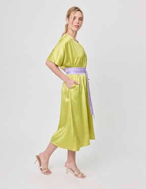 Vestido midi formal Linea Pura Paixao para mujer
