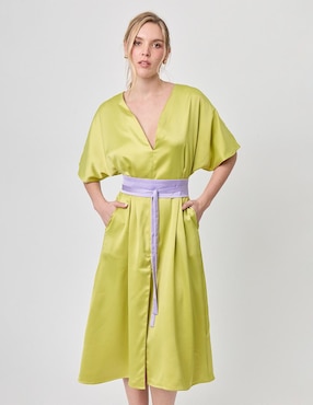 Vestido midi formal Linea Pura Paixao para mujer