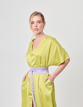 Vestido midi formal Linea Pura Paixao para mujer