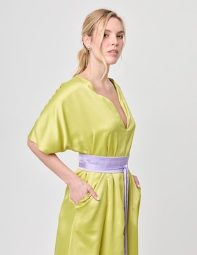 Vestido midi formal Linea Pura Paixao para mujer