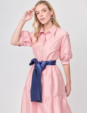Vestido midi formal Linea Pura Paixao para mujer