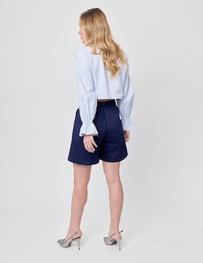 Blusa camisera Linea Pura manga larga para mujer