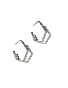 Arracadas hexagonales Enrique Garcia de plata P 925 con acabado brillante