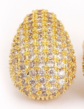 Broqueles de gota Yoiko Bruma Golden con acabado baño de oro zirconia
