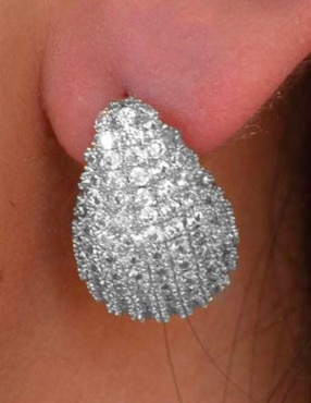 Broqueles de gota Yoiko Bruma con acabado baño rodio zirconia