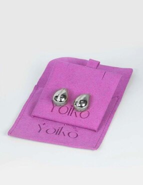 Broqueles de gota Yoiko Brisa con acabado baño rodio zirconia