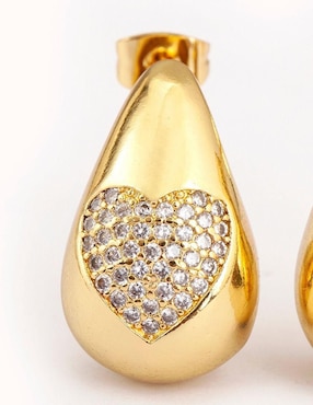 Broqueles de gota Yoiko Brillanza Corazón con acabado brillante zirconia