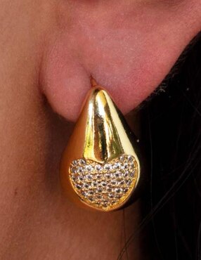 Broqueles de gota Yoiko Brillanza Corazón con acabado brillante zirconia