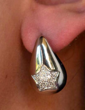 Broqueles de gota Yoiko Brillanza Estrella Silver con acabado brillante zirconia