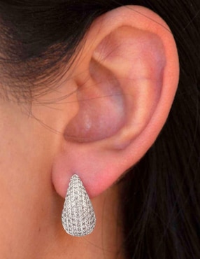 Broqueles de gota Yoiko Vistelle Plateado con acabado baño rodio zirconia