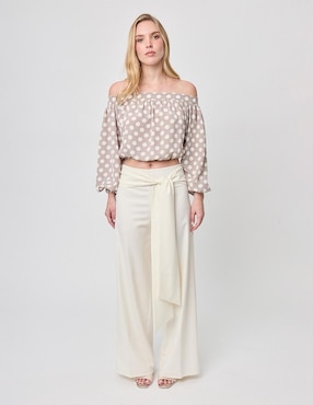 Blusa strapless Linea Pura manga larga para mujer