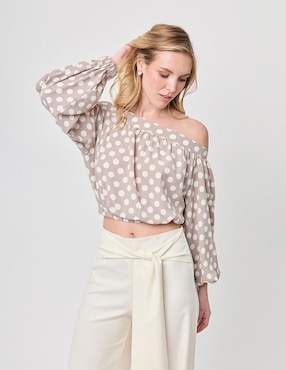 Blusa strapless Linea Pura manga larga para mujer