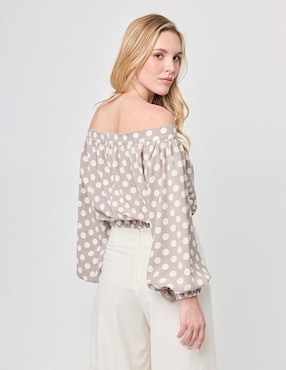 Blusa strapless Linea Pura manga larga para mujer