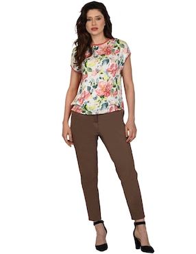 Playera manga corta Ferrioni Carsel cuello redondo para mujer