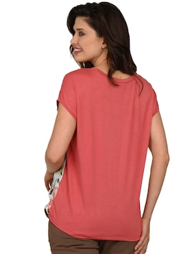 Playera manga corta Ferrioni Carsel cuello redondo para mujer