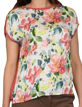 Playera manga corta Ferrioni Carsel cuello redondo para mujer