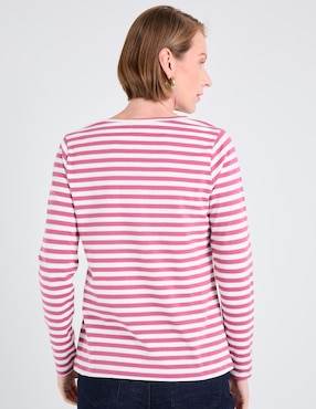 Playera manga larga Ferrioni cuello redondo para mujer