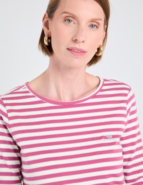 Playera manga larga Ferrioni cuello redondo para mujer