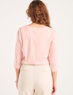 Playera manga 3/4 Ferrioni Milani cuello redondo para mujer