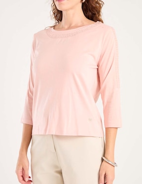 Playera manga 3/4 Ferrioni Milani cuello redondo para mujer