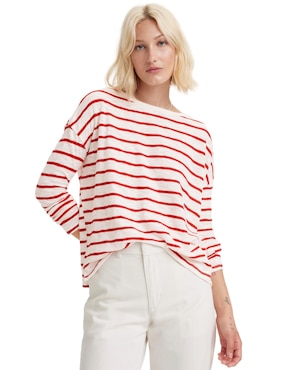 Playera manga larga Levi's cuello redondo para mujer