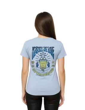 Playera manga corta Bob Esponja cuello redondo para mujer