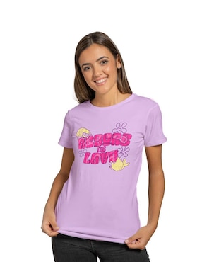 Playera manga corta Bob Esponja cuello redondo para mujer