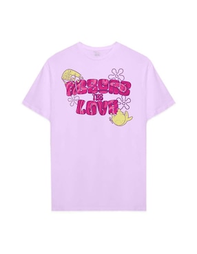 Playera manga corta Bob Esponja cuello redondo para mujer