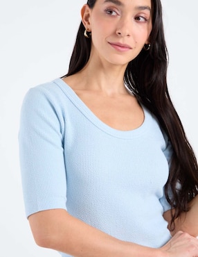 Playera manga al codo Dockers cuello redondo para mujer