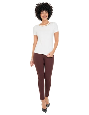 Playera manga corta Atelier Petite cuello redondo para mujer