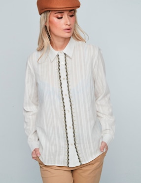Blusa camisera Dándara manga larga para mujer
