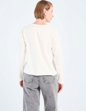 Playera manga larga Dándara cuello redondo para mujer