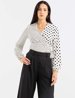 Blusa envolvente Atelier Petite manga larga para mujer