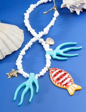Collar de peces Yoiko Océanea de baño de oro 18 K