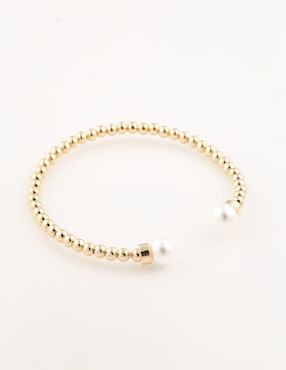 Brazalete Yoiko Linéale Perla con acabado baño de oro