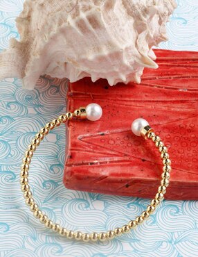 Brazalete Yoiko Linéale Perla con acabado baño de oro
