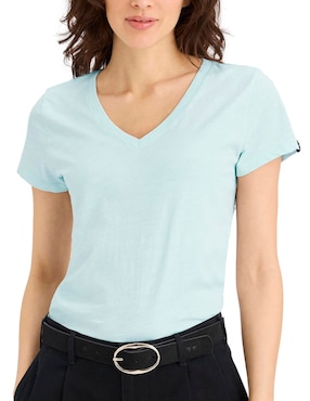 Playera manga corta Dockers cuello V para mujer