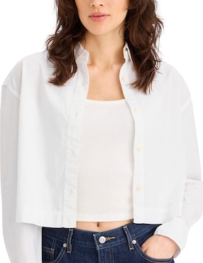 Blusa camisera Dockers manga larga para mujer