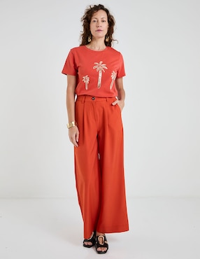 Playera manga corta Lieb cuello redondo para mujer