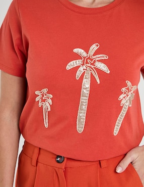 Playera manga corta Lieb cuello redondo para mujer