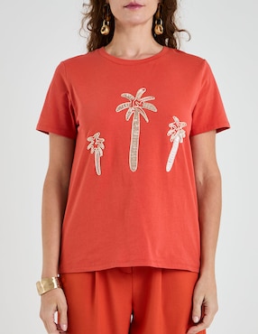 Playera manga corta Lieb cuello redondo para mujer