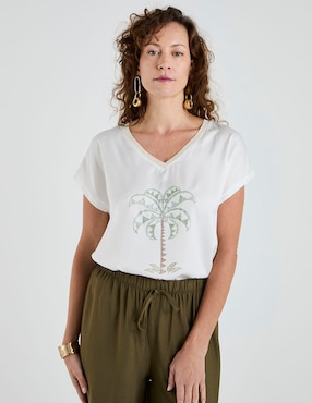 Blusa Lieb manga corta para mujer