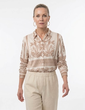 Blusa camisera Lieb manga larga para mujer