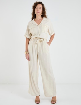 Blusa camisera Lieb manga al codo para mujer